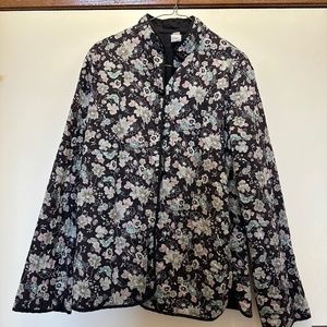 Vintage Black Floral Quilted Jacket
